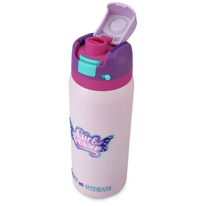 Eazy Kids - Girl Power Bling Stainless Steel Water Bottle - Pink - 948 ml