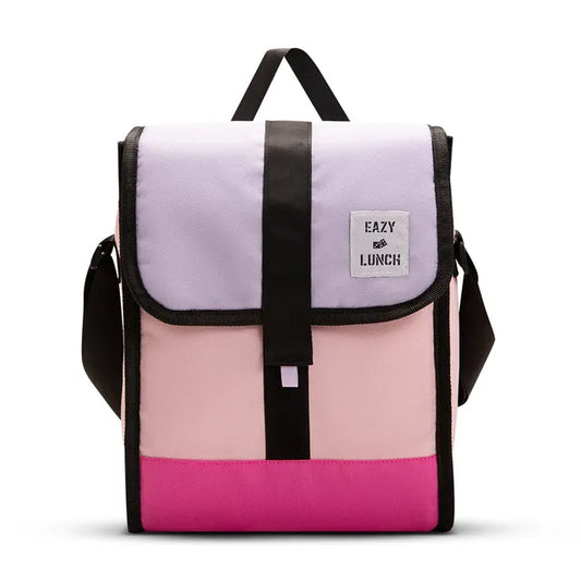 Eazy Kids - Insulated Foldable & Stylish Lunch Bag - Pink /Lavender