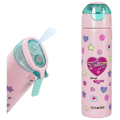 Eazy Kids - Insulated Stainless Steel Spray Water Bottle - Always Believe Pink - 640 ml