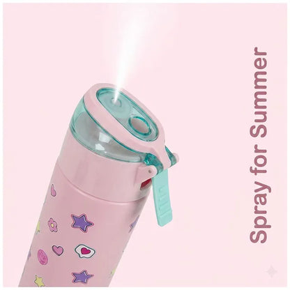 Eazy Kids - Insulated Stainless Steel Spray Water Bottle - Always Believe Pink - 640 ml