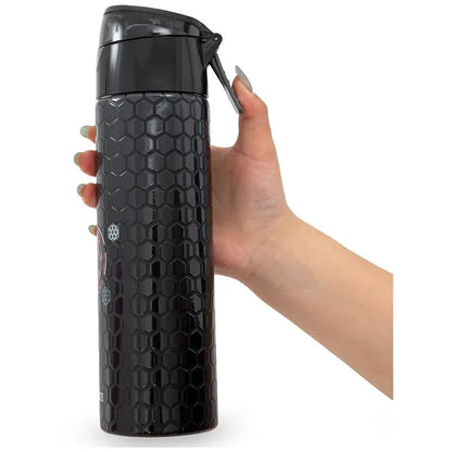 Eazy Kids - Insulated Stainless Steel Spray Water Bottle - Football Black - 640 ml