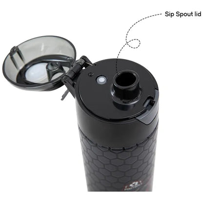 Eazy Kids - Insulated Stainless Steel Spray Water Bottle - Football Black - 640 ml