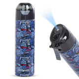 Eazy Kids - Insulated Stainless Steel Water Bottle with Spray Car Racing 640ml - Blue