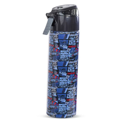 Eazy Kids - Insulated Stainless Steel Water Bottle with Spray Car Racing 640ml - Blue
