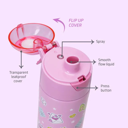 Eazy Kids - Insulated Steel Water Bottle With Spray - Pink - 640ml