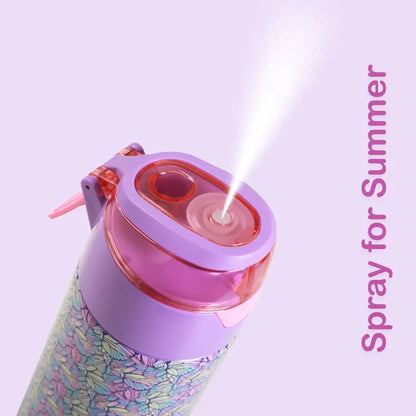 Eazy Kids - Insulated Steel Water Bottle with Spray Butterfly 640ml - Purple