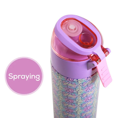 Eazy Kids - Insulated Steel Water Bottle with Spray Butterfly 640ml - Purple