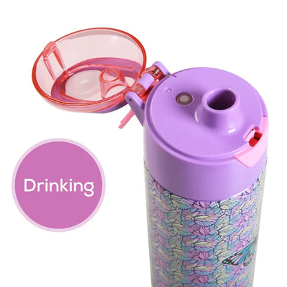 Eazy Kids - Insulated Steel Water Bottle with Spray Butterfly 640ml - Purple