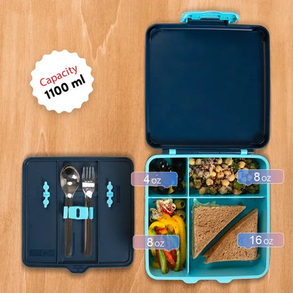 Eazy Kids - Jumbo Bento Lunch Box Set with Insulated Lunch Bag