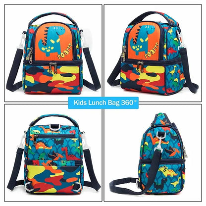 Eazy Kids - Lunch & Picnic bag - Dinosaur Blue