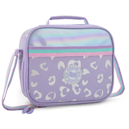 Eazy Kids - 17" School Backpack With Lunch Bag And Pencil Case - Purple