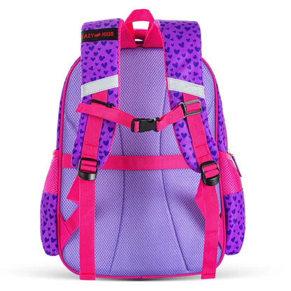 Eazy Kids - 16" School Bag - Love & Hugs Purple