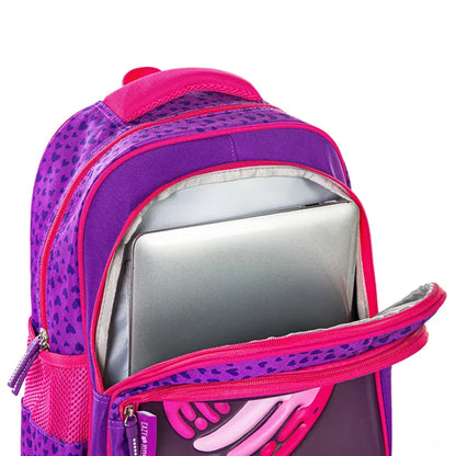 Eazy Kids - 16" School Bag - Love & Hugs Purple