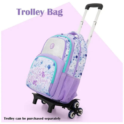 Eazy Kids - 18" Backpack With Lunch Bag, Pencil Case And Laptop Compartment -  Purple