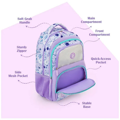 Eazy Kids - 18" Backpack With Lunch Bag, Pencil Case And Laptop Compartment -  Purple