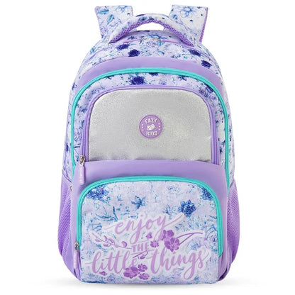 Eazy Kids - 18" Backpack With Lunch Bag, Pencil Case And Laptop Compartment -  Purple