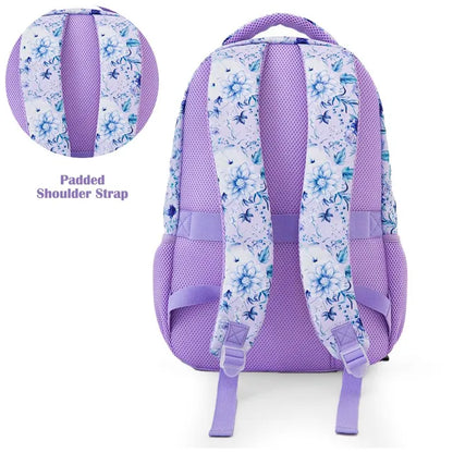 Eazy Kids - 18" Backpack With Lunch Bag, Pencil Case And Laptop Compartment -  Purple