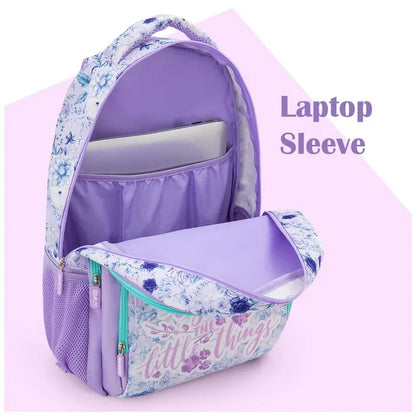 Eazy Kids - 18" Backpack With Lunch Bag, Pencil Case And Laptop Compartment -  Purple