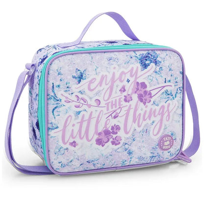 Eazy Kids - 18" Backpack With Lunch Bag, Pencil Case And Laptop Compartment -  Purple