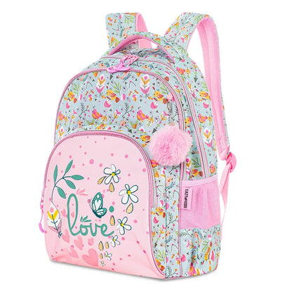 Eazy Kids - 17" School Bag With Pencil Pouch - Love Pink