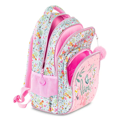 Eazy Kids - 17" School Bag With Pencil Pouch - Love Pink