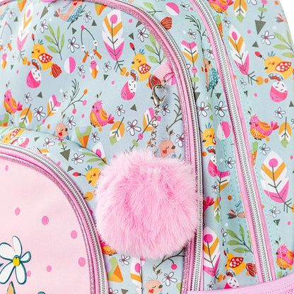 Eazy Kids - 17" School Bag With Pencil Pouch - Love Pink