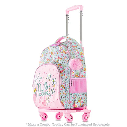 Eazy Kids - 17" School Bag With Pencil Pouch - Love Pink