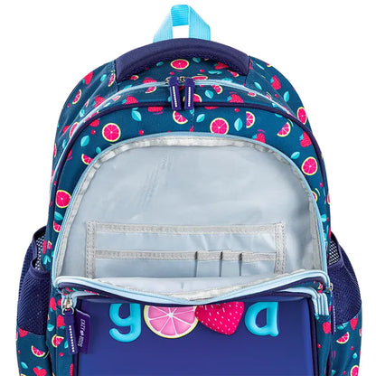 Eazy Kids - 16" School Bag with Pencil Case - Berry Good Blue