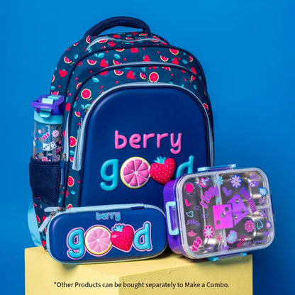 Eazy Kids - 16" School Bag with Pencil Case - Berry Good Blue