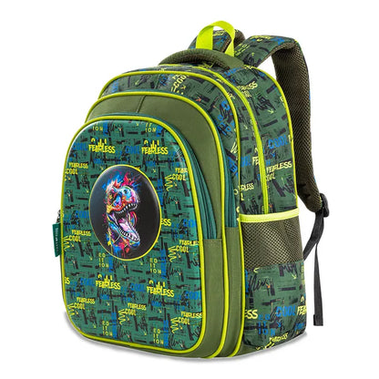 Eazy Kids - 16" School Bag with Pencil Case - Dino Green