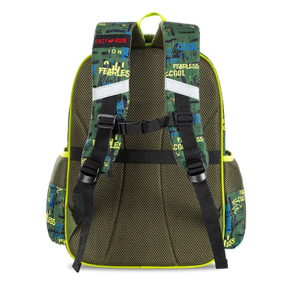 Eazy Kids - 16" School Bag with Pencil Case - Dino Green