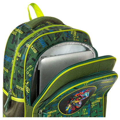 Eazy Kids - 16" School Bag with Pencil Case - Dino Green