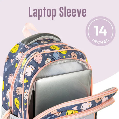 Eazy Kids - 16" School Bag with Pencil Case - Purrfect Grey