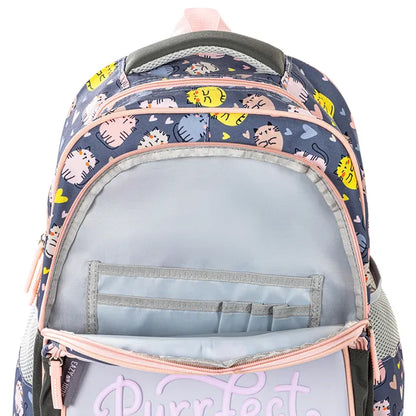 Eazy Kids - 16" School Bag with Pencil Case - Purrfect Grey
