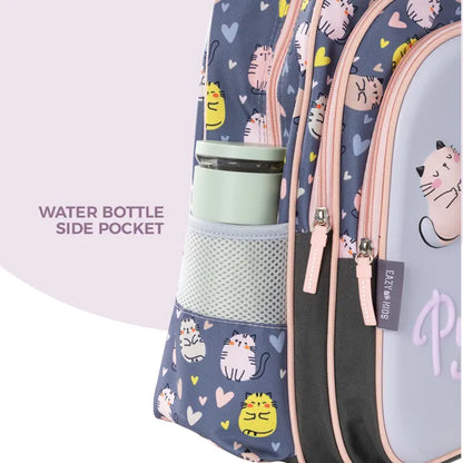 Eazy Kids - 16" School Bag with Pencil Case - Purrfect Grey