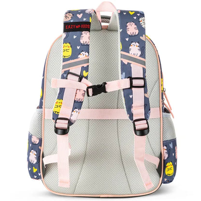 Eazy Kids - 16" School Bag with Pencil Case - Purrfect Grey