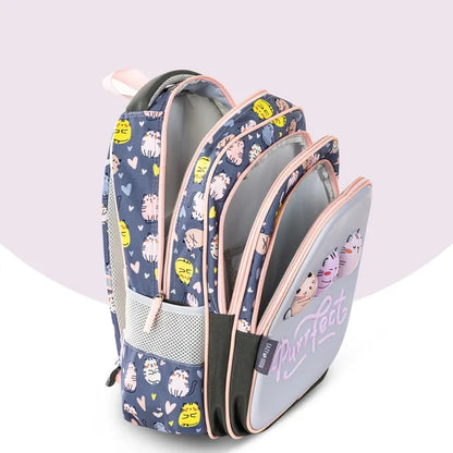 Eazy Kids - 16" School Bag with Pencil Case - Purrfect Grey