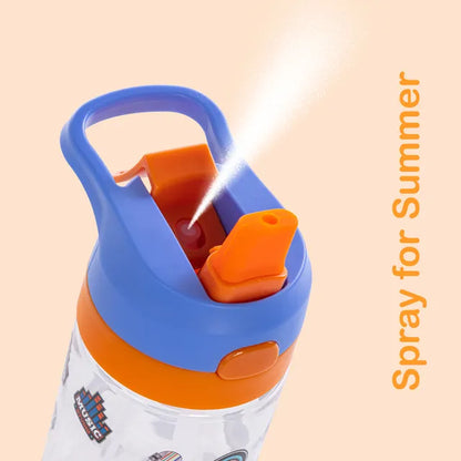 Eazy Kids - Skater Tritan Water Bottle with Spray 500ml - Blue/Orange