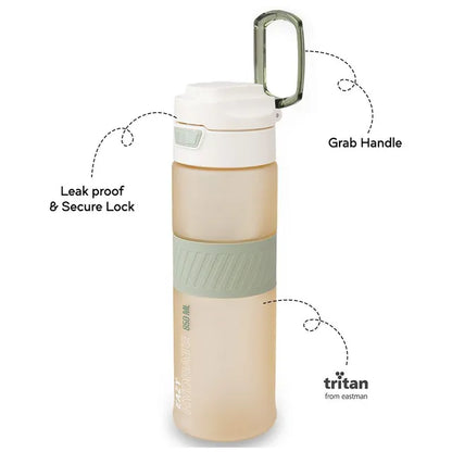 Eazy Kids - Spout Lid And Handle Tritan Water Bottle - Ivory - 850 ml