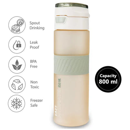 Eazy Kids - Spout Lid And Handle Tritan Water Bottle - Ivory - 850 ml