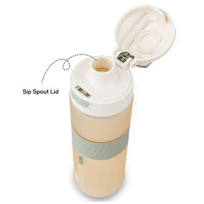 Eazy Kids - Spout Lid And Handle Tritan Water Bottle - Ivory - 850 ml