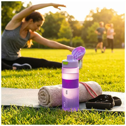 Eazy Kids - Spout Lid And Handle Tritan Water Bottle - Lavender Pulse - 850 ml