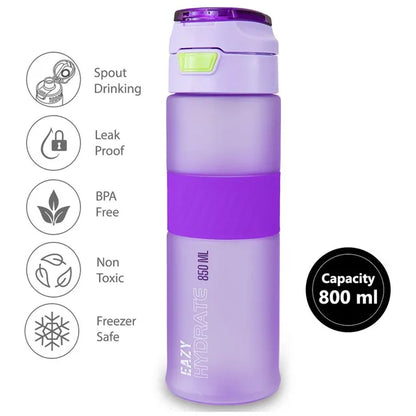 Eazy Kids - Spout Lid And Handle Tritan Water Bottle - Lavender Pulse - 850 ml