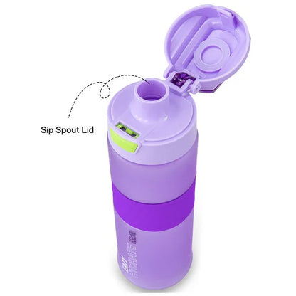 Eazy Kids - Spout Lid And Handle Tritan Water Bottle - Lavender Pulse - 850 ml