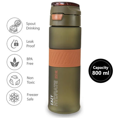 Eazy Kids - Spout Lid And Handle Tritan Water Bottle - Olive Green - 850 ml