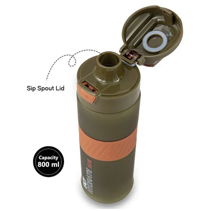 Eazy Kids - Spout Lid And Handle Tritan Water Bottle - Olive Green - 850 ml