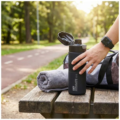 Eazy Kids - Spout Lid And Handle Tritan Water Bottle - Phantom Black - 850 ml