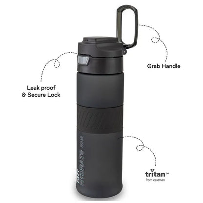 Eazy Kids - Spout Lid And Handle Tritan Water Bottle - Phantom Black - 850 ml