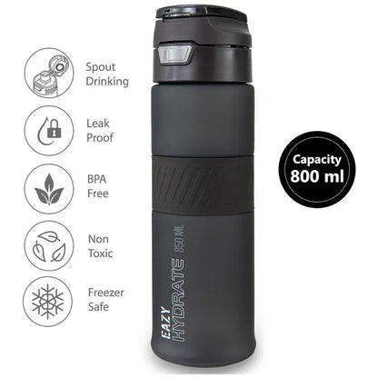 Eazy Kids - Spout Lid And Handle Tritan Water Bottle - Phantom Black - 850 ml