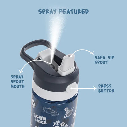 Eazy Kids - Tritan Water Bottle with Spray Function - Football - 750ml